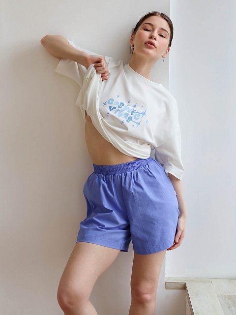 Комплект пижамный "Cosmic vibes" футболка и шорты в Омске